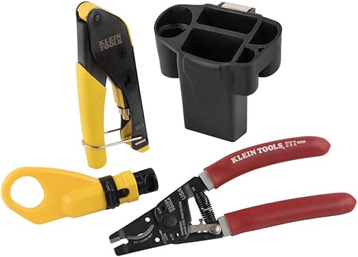 Klein Tools VDV011-852 Coax Cable Installation Kit With Hip Pouch, Includes Cable Cutter-Radial Stripper-Compression Crimper