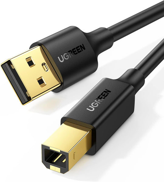 UGREEN 5ft USB A to B Printer Cable - High-Speed for HP, Canon, Brother, Samsung, Dell, Epson, Lexmark, Xerox, and More