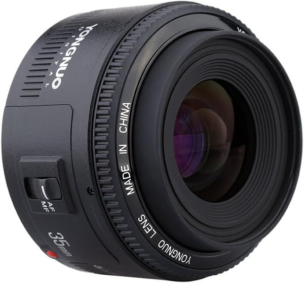 YONGNUO YN35mm F2 Lens 1:2 AF/MF Wide-Angle Fixed/Prime Auto Focus Lens Compatible with Canon EF Mount EOS Camera
