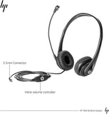 HP Wired Mic Headset w/Microphone for PC (3.5mm Stereo Connector)