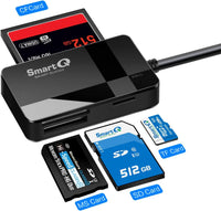 SmartQ C368 Pro USB 3.0 Multi-Card Reader, Plug N Play, Apple and Windows Compatible, Powered by USB, Supports CF/SD/SDHC/SCXC/MMC/*MMC Micro/*RS MMC/*Mini SD/Micro SD/MS Duo/MS Pro/MS Pro