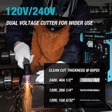 DURATECH Plasma Cutter, 40Amp Non-Touch Pilot Arc Plasma Cutting Machine with 120V/240V Dual Voltage IGBT Inverter, Digital Display and 50A to 15A Plug Adapter, Plasma Cutting Equipment 1/2" Clean Cut