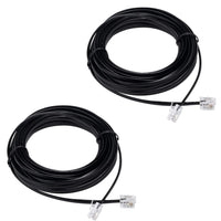 Ubramac 15ft Phone Telephone Extension Cord Cable Line Wire with Standard RJ11 6P4C Plugs for Landline Telephone,(Black, 2Pack)
