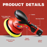 OUBA Cordless Car Buffer Polisher Kit, 6 Inch Car Polisher, 6 Variable Speed, with 2 PCS 12v Rechargeable Battery, Car Buffer Complete with Polishing Accessories for Car Detailing, Polishing, Waxing