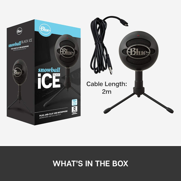 Logitech for Creators Blue Snowball iCE USB Microphone for Gaming, Streaming, Podcasting, Twitch, YouTube, Discord, Recording for PC and Mac, Plug & Play - White