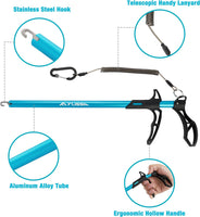 FLISSA Fishing Tool Kit, Fish Gripper with Scale, Braided Line Scissors, Fish Fillet Knife/Muti-Function Fishing Pliers/Fish Hook Remover, Saltwater Resistant Fishing Gear with Safety Coiled Lanyard