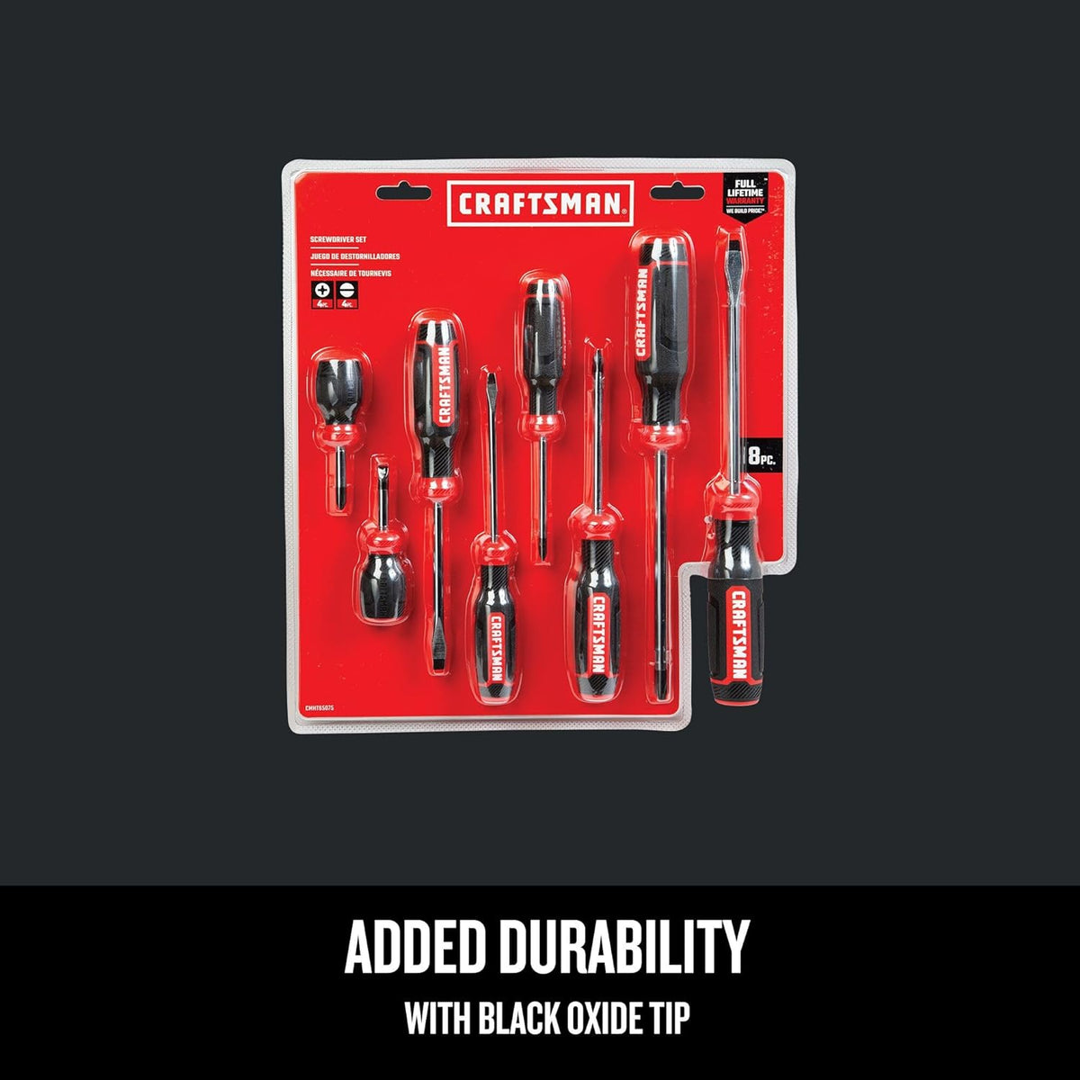 CRAFTSMAN Screwdriver Set, BiMaterial, 8 Piece Set (CMHT65075