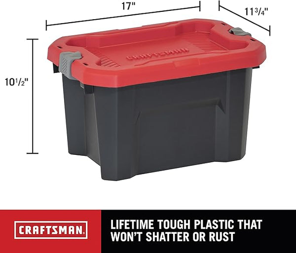 CRAFTSMAN Small 5-Gallons (20-Quart) Black Heavy Duty Tote with Latching Lid