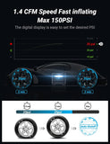 Tacklife Car Tire Inflator 12V DC Portable Air Compressor with 3 LED Lights,Blue A6
