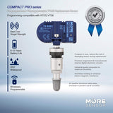 MORESENSOR Compact PRO Series 315/433 MHz TPMS Tire Pressure Sensor | programmable All Brand Models | Replacement for | Clamp-in | TX-K001-BL