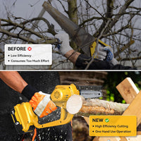 Cordless Mini Chainsaw for Dewalt 20v Battery, Small Chain Saw with Brushless Motor and Security Lock, LIVOWALNY 4" Handheld Electric Chainsaw for Wood Cutting,Tree Branches (Battery Not Included)