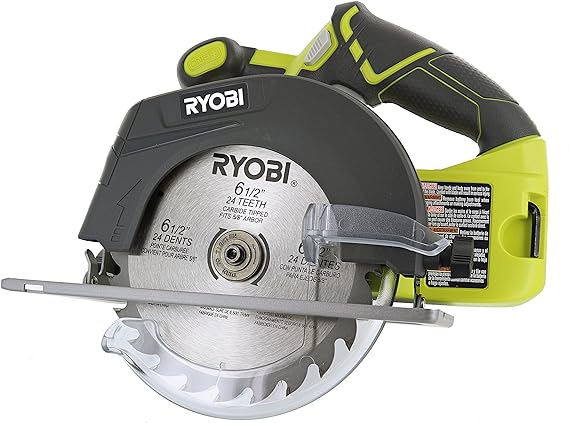 Ryobi P507 One+ 18V Lithium Ion Cordless 6 1/2 Inch 4,700 RPM Circular Saw w/ Blade (RENEW LIKE NEW)(Battery Not Included, Power Tool Only)