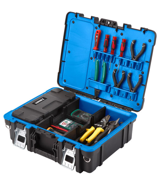 HART Technician Case, Heavy Duty Tool Box for Tool and Hardware Storage, Black