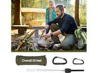 Swiss+Tech Hatchet and Machete with Sheath, One-Piece Camping Axe and Fixed Blade Hunting Knives with Rope Handle, 8 Pieces Camping Tool Set Includes LED Headlamp, Paracord, Flint Stick, Carabiners