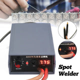 Excellway 5000W Mini Spot Welder High Power Handheld Spot Welding Machine for 18650 Battery Welding Tools for 0.1/0.15/0.2/0.25mm Nickel Strip 0-800A Current Adjustable - 110V US Plug