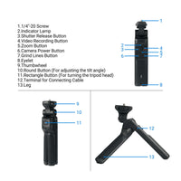 Shooting Grip Tripod Remote for Sony RX100 III IV V VA VI ZV-1 A6500 A6400 A6300