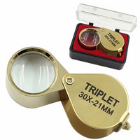 Portable 21mm Jewelry Magnifying Glass 30X Folding Loupe for Jewelry Coins Stamps Antiques Metal Magnifier