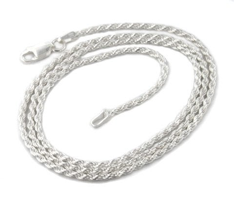 Sterling Silver 22 Inch Rope Chain Necklace