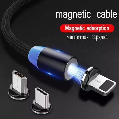 LED Magnetic Cable For Lighting Micro USB Type C Phone Charging Cable For iPhone X Xr Xs Max 1m Fast Charge Magnet Charger Cord