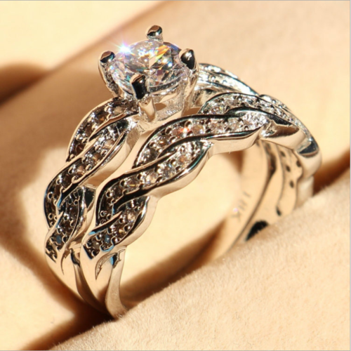Luxury Women's 100% Genuine 3.5 carats Diamonique cut 18k white gold filled wedding ring