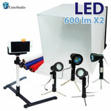 24" Folding Photo Box Tent LED Light Table Top Photography Studio Kit