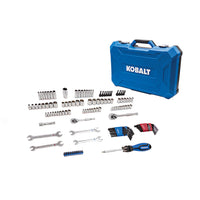 Kobalt 129-Piece Standard (SAE) and Metric Polished Chrome Mechanics Tool Set with Hard Case