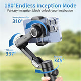 3 Axis Shooting tripod stand, Autoface tracking Gimbal Stabilizer, 360 degrees Rotation, Smartphone selfie accessories For iPhone, Content Creator