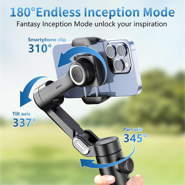 3 Axis Shooting tripod stand, Autoface tracking Gimbal Stabilizer, 360 degrees Rotation, Smartphone selfie accessories For iPhone, Content Creator