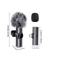 Wirelss Lavalier Microphone, 1 Set Long Standby Audio Lapel Microphone, Professional Wireless Collar Clip, For Iphone, Mini Microphone, Cordless Omnidirectional Condenser Recording Microphone for Vlogging.