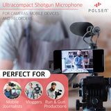 Polsen MVP-3 Micro Directional Shotgun Microphone for DSLR, Smartphones, and Portable Recorders