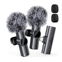 Wirelss Lavalier Microphone, 1 Set Long Standby Audio Lapel Microphone, Professional Wireless Collar Clip, For Iphone, Mini Microphone, Cordless Omnidirectional Condenser Recording Microphone for Vlogging.