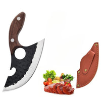 Stainless Steel Kitchen Knife with cover, Portable, Durable, Sharp Functional, with wooden Ergonomic Handle