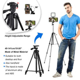 Portable Vlog Video Shooting Kit, 56 Inches Canara and Phone Tripod set, Video record tool kit, Led Lights, Wireless Microphone, Phone Clip, Selfie Control.