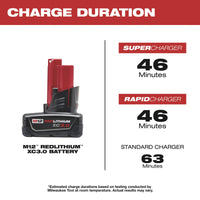 Milwaukee M12 REDLITHIUM XC Extended Capacity 3.0Ah Battery — 2-Pk., Model# 48-11-2412