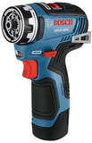 BOSCH GSR12V-300FCB22 12V Max EC Brushless Flexiclick 5-In-1 Drill/Driver System with (2) 2.0 Ah Batteries