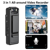 Mini Body Camera HD 4K WIFI, Night Vision, Sport DV Recording with 180 degrees Rotating Lens, 1.3 Inches TFT Screen , Meetings, Pets, Security L12