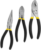 Stanley 3 pc. Drop Forged Steel Pliers Set 6 in. L Black/Yellow