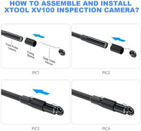 XTOOL Digital Inspection Camera XV100, 2MP&1080P HD Automotive/Industrial Endoscope Waterproof Scope, 8 Adjustable LEDs, Work with D7S/D7W, D8/D8BT, D8S/D8W, X100 Pads/PAD 3, D9/D9 PRO, D9S/D9S PRO