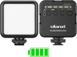 ULANZI VL49 2000mAh LED Video Light w 3 Cold Shoe, Rechargeable Soft Light Panel, Portable Photography Lighting for DJI OSMO Sony DSLR Canon Camera GoPro Vlogging