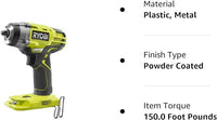 RYOBI ZRP261 18 Volt One+ 3-Speed 1/2 Inch Cordless Impact Wrench w/ 300 Foot Pounds of Torque and 3,200 IPM (Batteries Not Included, Power Tool Only) (Renewed)