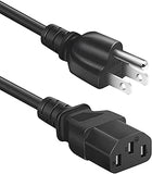 Universal 3-Prong AC Power Cable for Computer, TV, Monitor and More, 5 Feet ,  Black Computer Power Cord