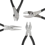 Basics Plier Tools, Set of 4, Black,silver