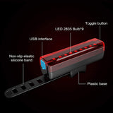 USB Rechargeable Bike Tail Light 2 Pack,1200mAh Runtime 50 Hours,Ultra Bright LED Bike Rear Light,5 Light Mode Options,IPX5 Waterproof(2 USB Cables Included)