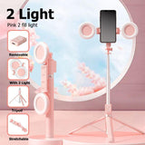 New 6 in 1 Selfie Stick with light, 67" Phone Tripod & Tik Tok page Turner, Bluetooth Remote Control, Sabilize for smooth footage, Perfect for live sharing & Vlog ( Compatible with Iphone and Android)(BLACK)