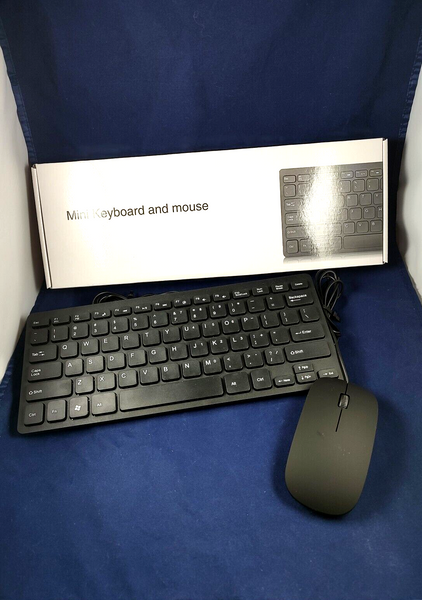 Mini Keyboard Set Mini Keyboard & Mouse Set Black Compact Size Wired Light Weight Thin D ...