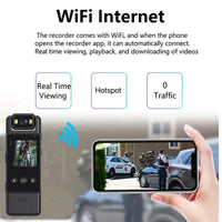 Mini Body Camera HD 4K WIFI, Night Vision, Sport DV Recording with 180 degrees Rotating Lens, 1.3 Inches TFT Screen , Meetings, Pets, Security L12