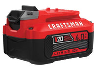 CRAFTSMAN V20 20-V 2-Pack Lithium-ion Battery and Charger (4 Ah and 6 Ah)