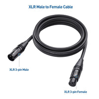 Cable Matters  Premium XLR to XLR Cables, XLR Microphone Cable 6 Feet, Oxygen-Free Copper (OFC) XLR Male to Female Cord, Mic Cord, XLR Speaker Cables, Black