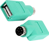 USB to PS/2 Adapter 1PC Green USB A Female to PS/2 Male Converter Changer Adapter for Keyboard, USB Keyboard to PS/2 Adapter