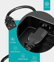 Universal 3-Prong AC Power Cable for Computer, TV, Monitor and More, 5 Feet ,  Black Computer Power Cord